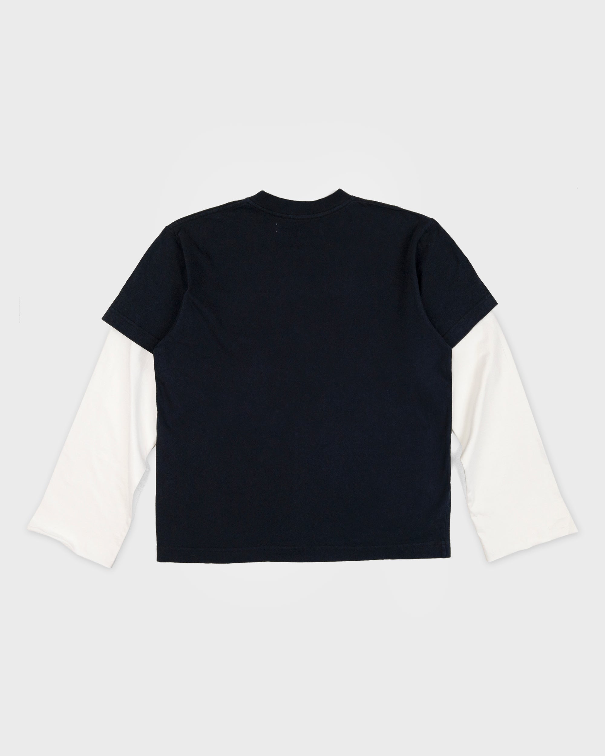 LONG SLEEVE “STAMP” NAVY/WHITE