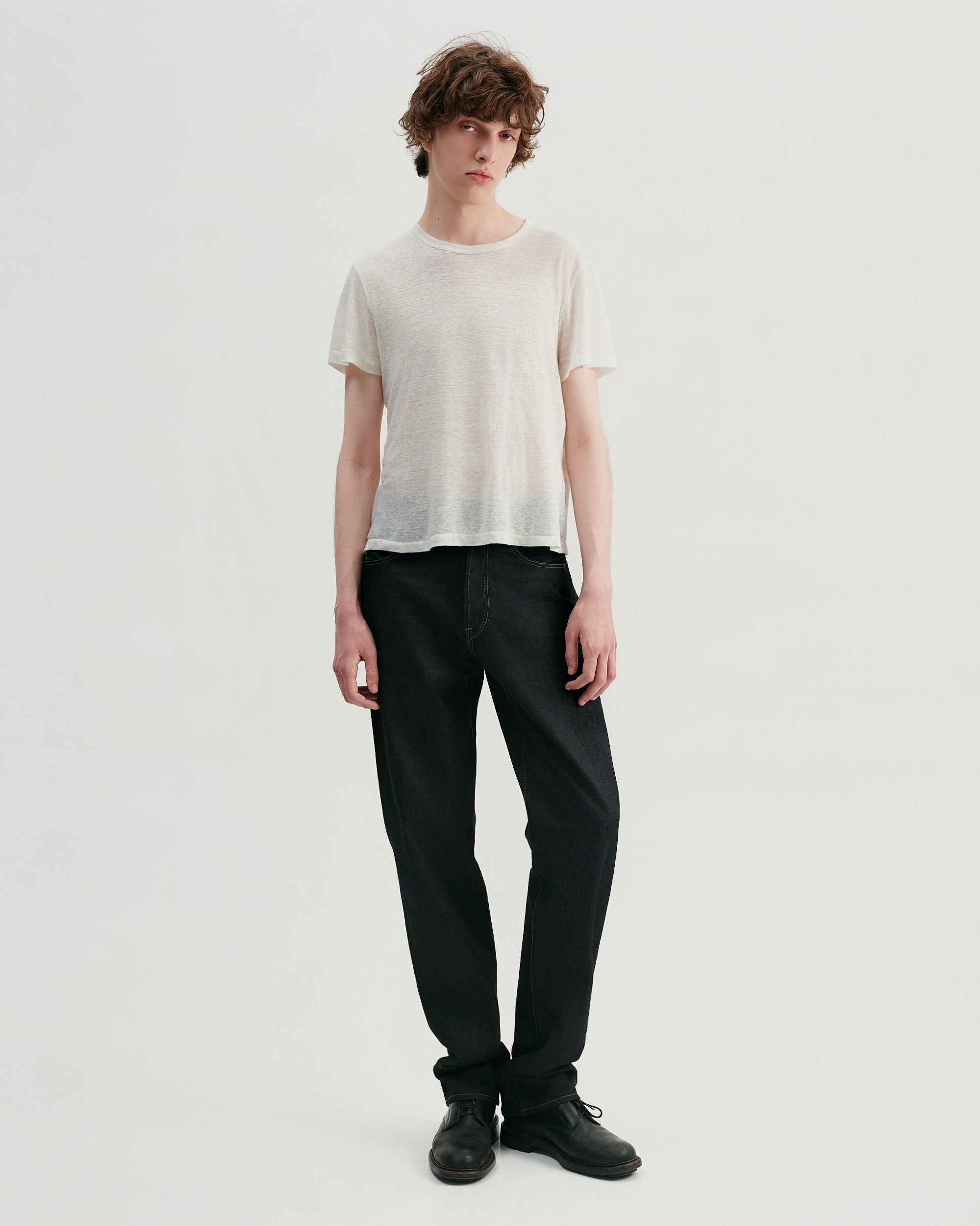 WHITE LINEN T-SHIRT