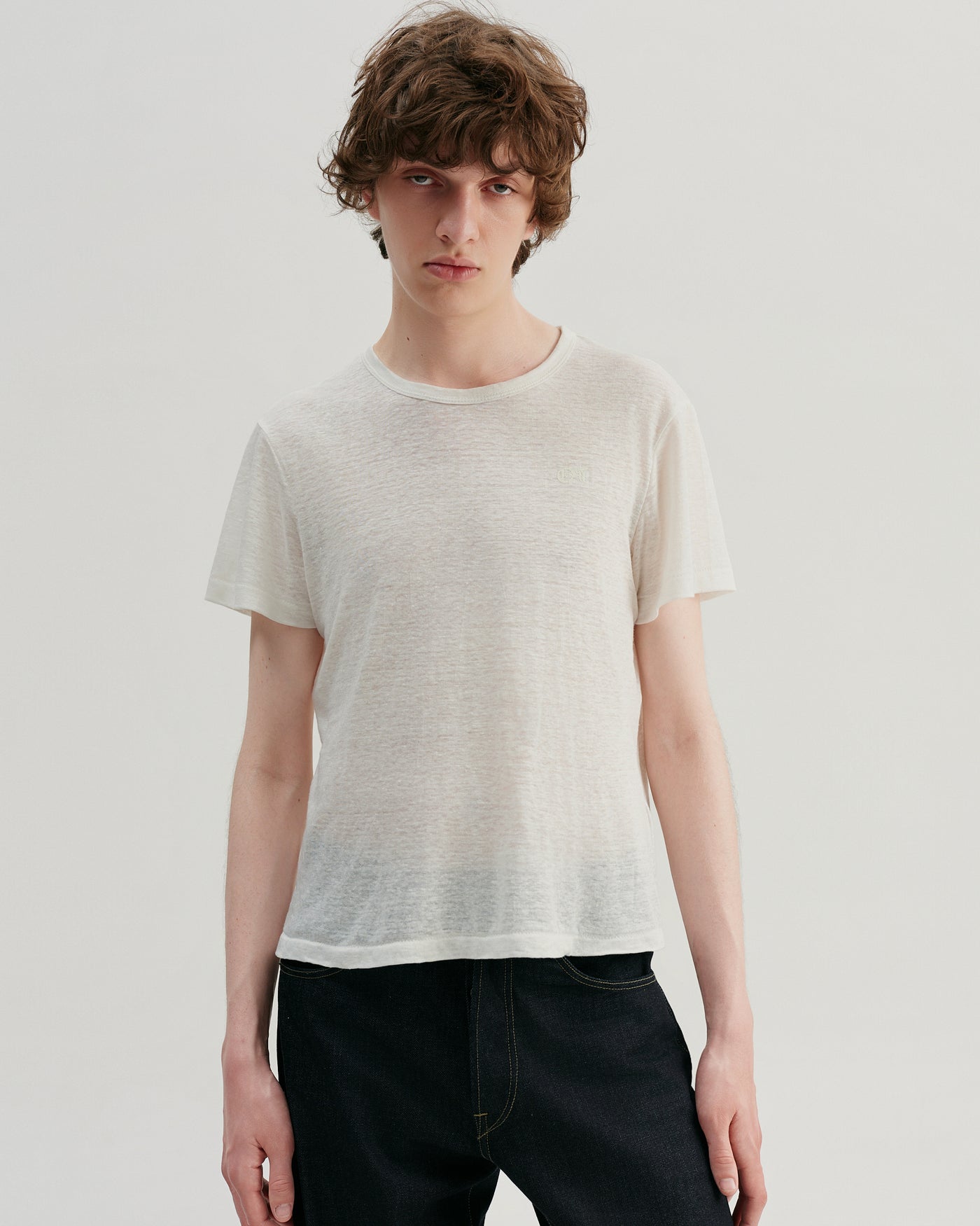 WHITE LINEN T-SHIRT
