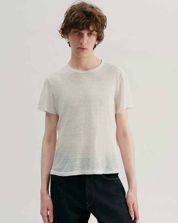 WHITE LINEN T-SHIRT
