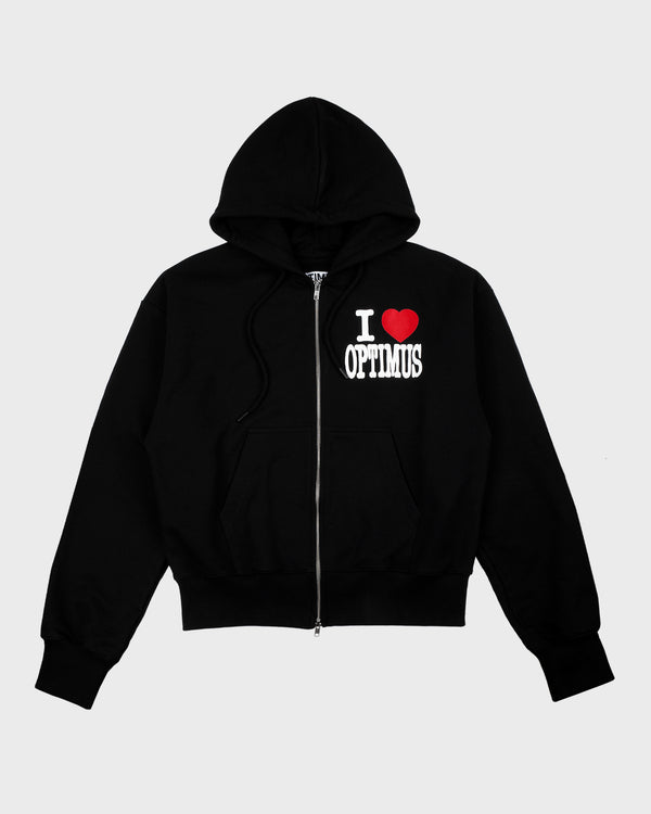 ZIP HOODIE “I <З OPTIMUS" BLACK