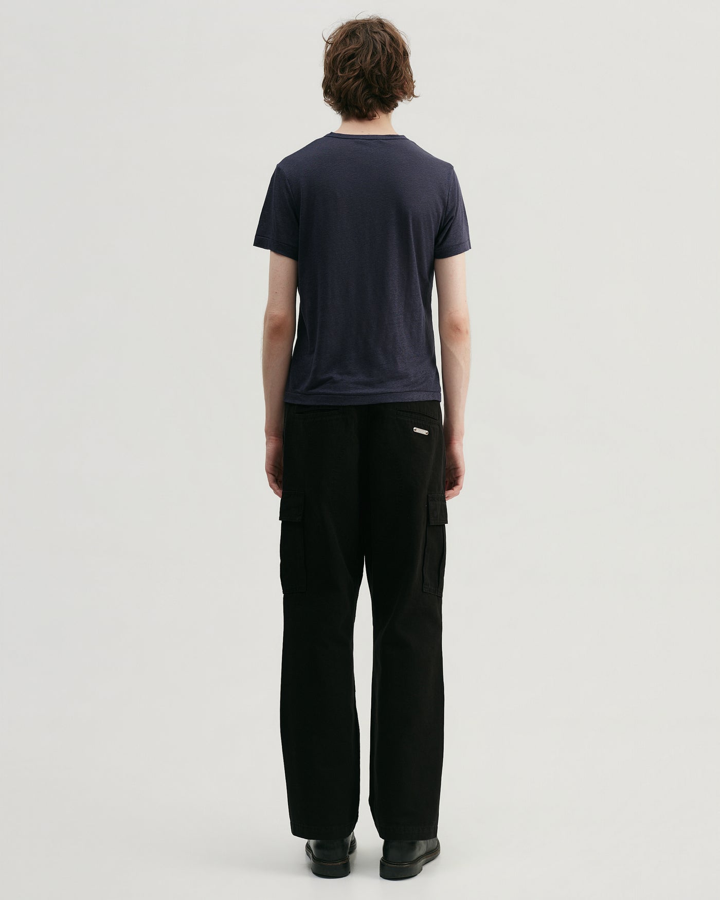 NAVY LINEN T-SHIRT